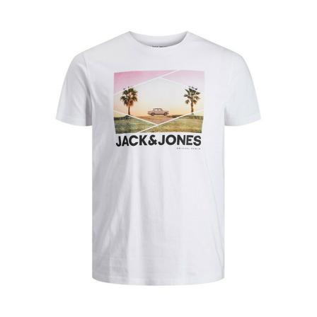 Jack & Jones, Short sleeve T-shirt Billboard Biały, Mężczyzna, Rozmiar: S