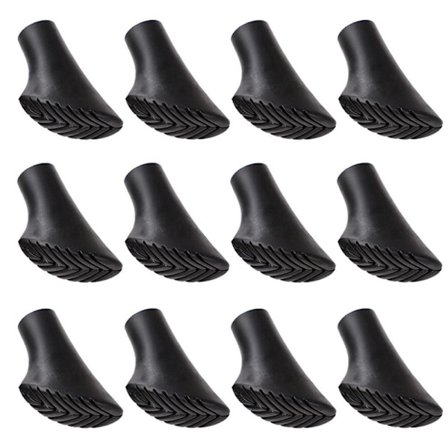 12 stk. Gummifødder til Vandrestave Udskiftning - Gummifødder til Vandrestave (Sko 12 stk.)