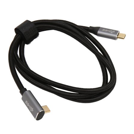 USB C 90 Graders Kabel 100W USB 3.1 Gen 2 10Gbps 4K 60Hz Rätvinklig Typ C till Typ C Datakabel för Steam Deck 150cm 59.1in