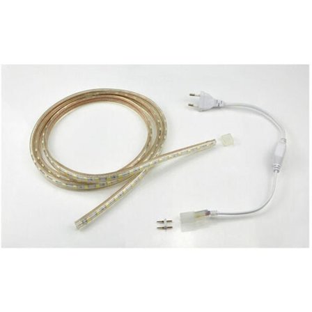 LED-remsa med strömbrytare 2M LED-remsa 220V IP65 Vattentät LED-remsa, Vit Ljus
