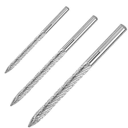 3-pack Däckbit Multi Storlekar Däckreparation Karbid Burr Borr Däcklappar Plug Cutter Trådskärare Rivare Borr