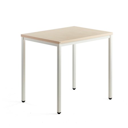 Beistelltisch QBUS, 800 x 600 mm, weiß/Birke