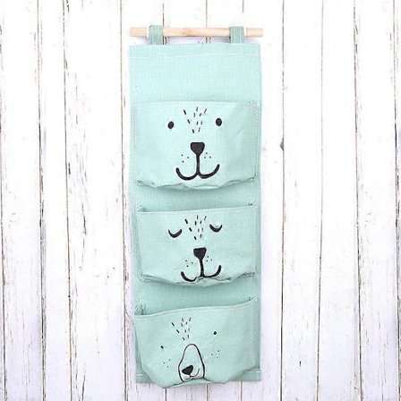 Oppbevaringspose for kleshengere til skap, soveromsdekorasjon (Blå)