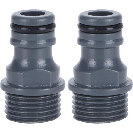 2 st snabbkopplingar för slang med utvändig gänga, trädgårdsbevattningsverktyg