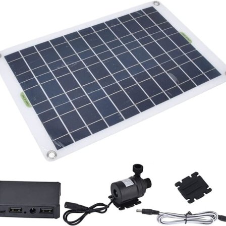 Solarvannpumpe-sett, 800L/t solcelledrevet nedsenkbar pumpe med 50W 12V solcellepanel, ideell for liten dam, basseng, akvarium, fuglebad, hydroponi,
