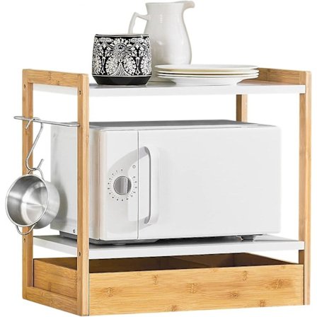 SoBuy Kjøkkenhylle Organizer Mikrobølgeovn Hylle, KCR07-WN