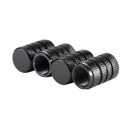 4x ventilhætter til bil, aluminium - sort