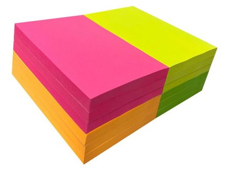 Notes 76x127mm sorterade neonfärger - Lyreco - Kontorsmaterial - Notes och Post-It - Notes - Färgade