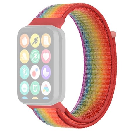 Xiaomi Smart Band 8 Pro / Redmi Watch 4 Nylon Loop Klockarmband Andningsbart Sportband - Regnbåge