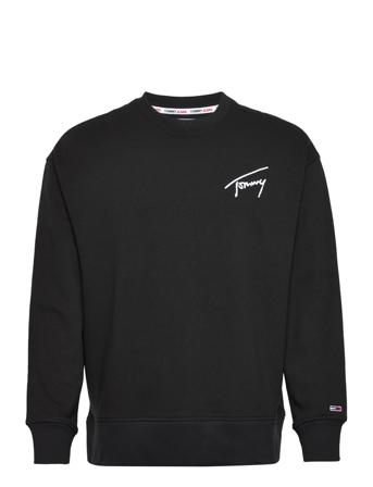 Tjm Tommy Signature Crew Sweatshirt Trøje Sort Tommy Jeans