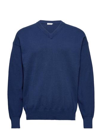 M. Axel Sweater Strikkegenser V-krage Blå Filippa K