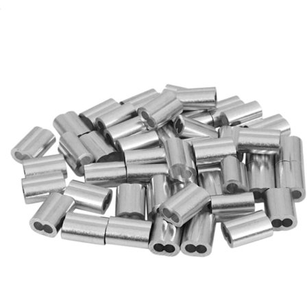 50 stk 15 mm aluminium timeglasshylser hylse for 3 mm wire tau