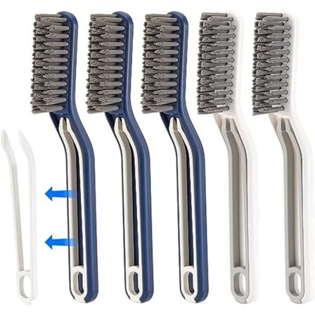 5 st bad multifunktionell golvfogborste, 2 i 1 golvrengöringsborste med klämmor, sprickborste badrumsrengöringsverktyg hård borste för bad