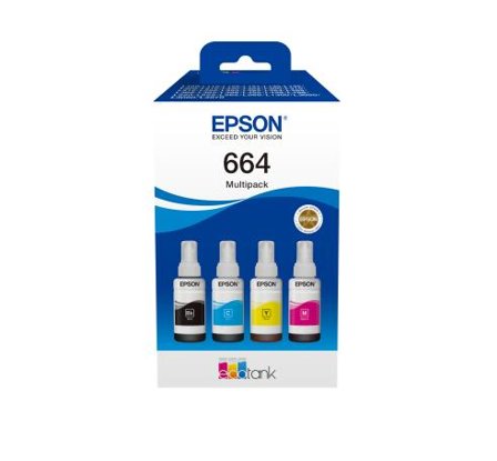 Epson EcoTank 664 - 4-pack - svart, gul, cyan, magenta - original - blekkbeholder