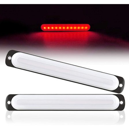 2PCS Nödljus Strobe Light Bar 12-LED Ytmonterad Varningslampa Blinkande Strobe Light för Lastbil Släpvagn Bil Sidolampa 12-24V Röd
