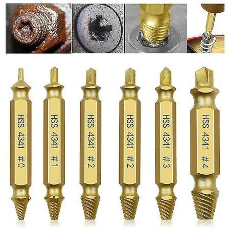 Borchuck 6 stk ødelagt skrueuttrekkersett skadet skrueuttrekker