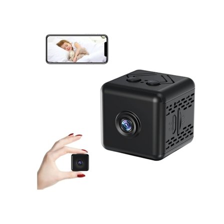 Trådlös säkerhetskamera för utomhus-/inomhusbruk med ljudpåminnelse, infraröd mörkerseende, rörelsedetektering, IP HD 1080P Svart YEMAESRE