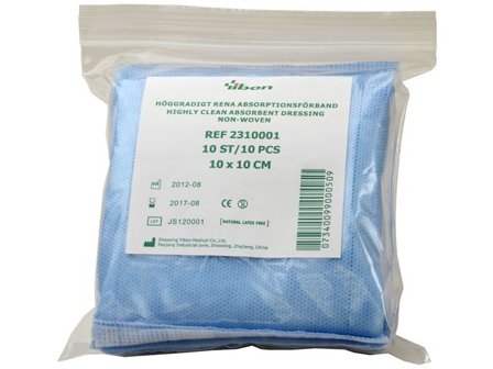 YIBON Absorptionsförband 10x10cm 10/fp - Lyreco - Sjukvård och omsorg - Förband och fixering - Absorberande förband