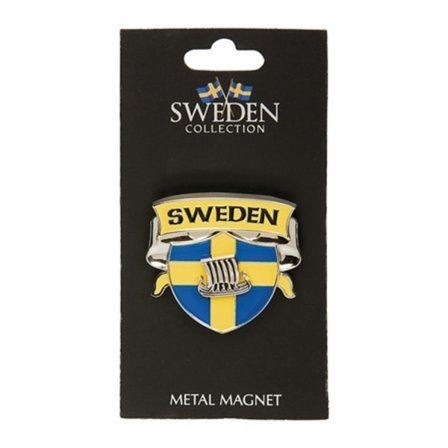 Sverige Souvenir Spinner Magnet, Sköld med Vikingabåt