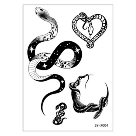 Mamba Flower Marks Death Snake Head One-time Temporary Tattoo Sticker