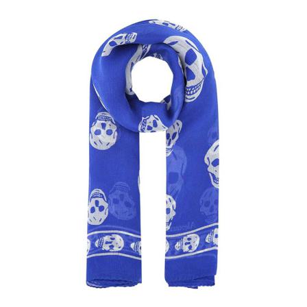Alexander McQueen, Silky Scarves Blauw, Dames, Maat:ONE Size