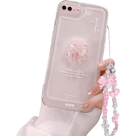 Elegant 3D Pink Rose Transparent Slim Case Kompatibel med iPhone, Glitrende Beskyttelsescover til Kvinder Piger[JUN]