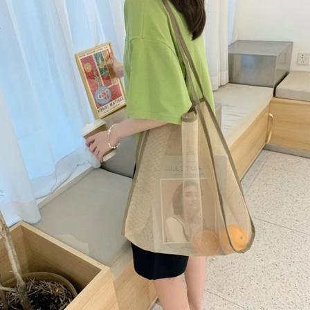 Gjennomsiktig nettingveske Strandveske KHAKI STYLE1 STYLE1 khaki style1-style1