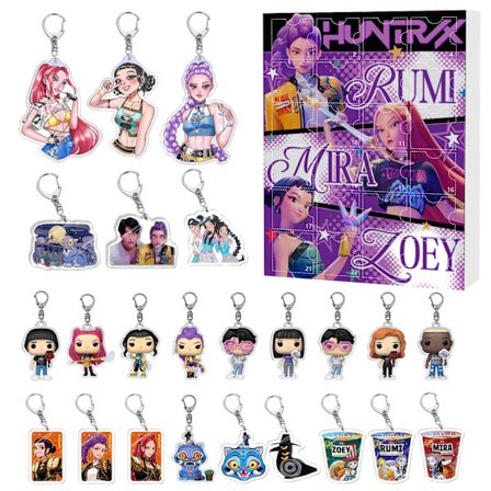 K-pop Demon Hunters Akryl Adventskalender Sett - 24 Dagers Overraskelsespakke for Fans og Barn_Super Gave