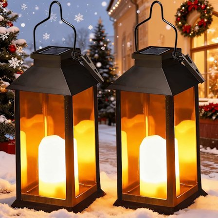 Aurinkolyhdyt ulkokäyttöön, 2 kpl, ripustettavat ja vedenpitävät puutarhalyhdyt.