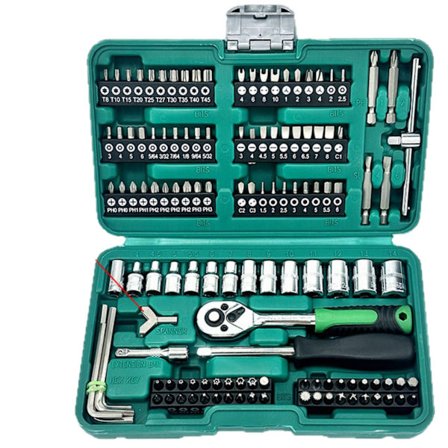 1/4 tomme topnøglesæt, værktøjssæt til bilreparation - One Size topnøgle- og bitsæt (130 dele)