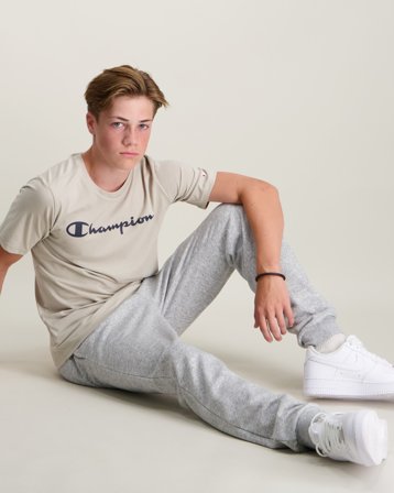 Champion SS Tee Beige T-skjorter Gutt - Kids Brand Store