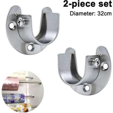 2 Pak Stål Kabinets Post Sokler Heavy Duty Skab Stang Ender U-Formet Flanger Stang Beslag med Skruer til Bruseforhængsstang