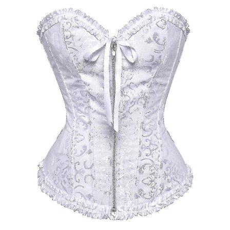 Tflycq Korsetter Och Bustiers Shapewear Underkläder Overbust Korsett S-6xl Zip Waist Trainer Dam Sexig Korsett Vintage Blommig Spets Korselett Vit