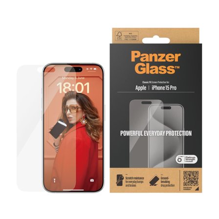 PanzerGlass skjermbeskyttelse for mobiltelefon - klassisk passform