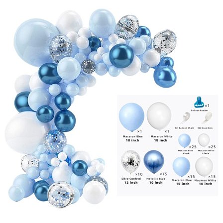 18 tum macaron blå ballongkedjeset födelsedagsfest tema dekoration