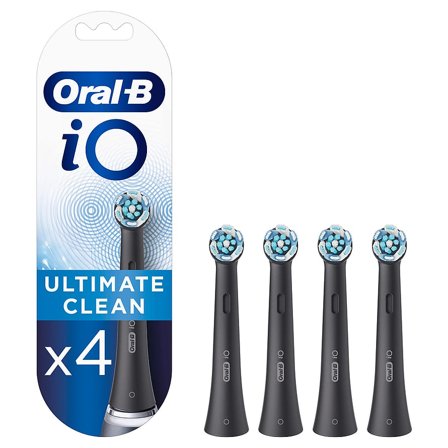 Oral-B iO Ultimate Clean Børstehoveder 4 stk Sort, Medicin & Pleje, Tandbørster, Børstehoveder