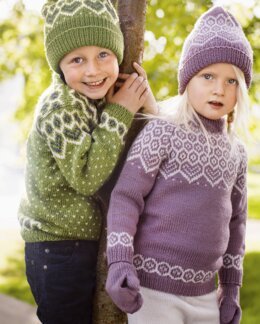 Strikkeoppskrift Genser, bukse, lue og votter - Dale Garn