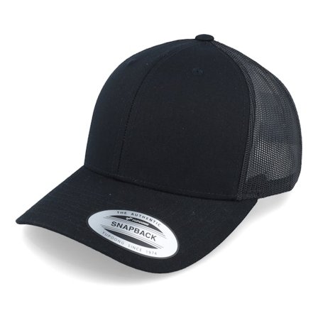 Yupoong - Zwart trucker Cap - Retro Black Trucker @ Hatstore