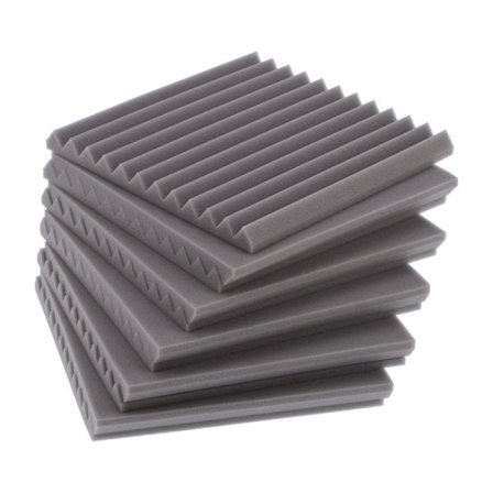 12 kpl Akustiikkavaahtopaneelit Palonkestävä Äänenvaimennus KTV-äänitysstudioon 30x30x2.5cm Harmaa