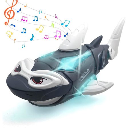 Elektrisk Hai-leketøy Søt Robot Hai-leketøy Krypende Elektrisk Fisk Simulert Hai Interaktiv Musikkleketøy med Autom