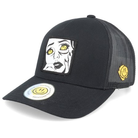 Lucid Smile - Schwarz Trucker Cap - Smile Eyes Patch Black A-framed Trucker @ Hatstore