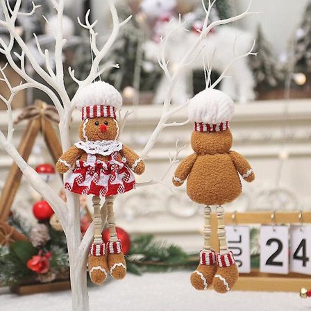 2 * Jule Peberkagemand Dukke Ornament Juletræ Hængende Dekor (FMY) Kvinde+Mand