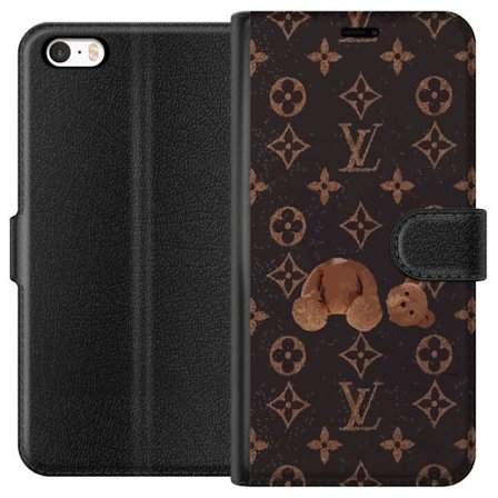Yhteensopiva Lompakkokotelo Apple Apple iPhone 5 Ylellinen monogrammikuvio rikkinäisellä nalletaustalla pimeässä muotiestetiikassa