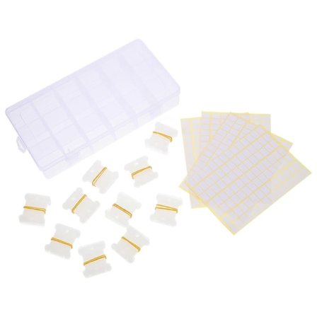 Trådorganiseringsboks Syutstyr Oppbevaringsholder For Broderiprosjekter 22.5X11cm Rektangulær 18 Rom 1Sett