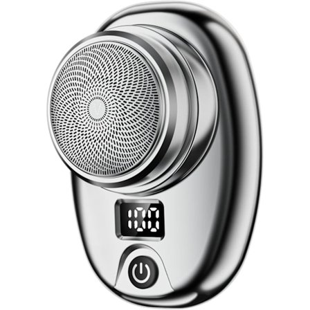 Mini-parranajokone, sähköinen parranajokone miehille LCD-näytöllä, kannettava partatrimmeri, taskukoko, ladattavat pyörivät parranajokoneet