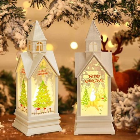 Juldekorationslyktor med Varmvitt LED-ljus, 2 Stycken Juldekorationslykta LED, Juldekoration, Jul LED-lykta