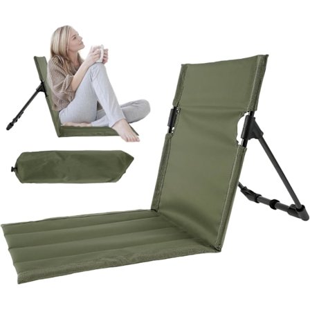 Sammenleggbar strandstol, 2024 Ny campingstol utendørs, bærbar sammenleggbar campingstol med oppbevaringspose (grønn)