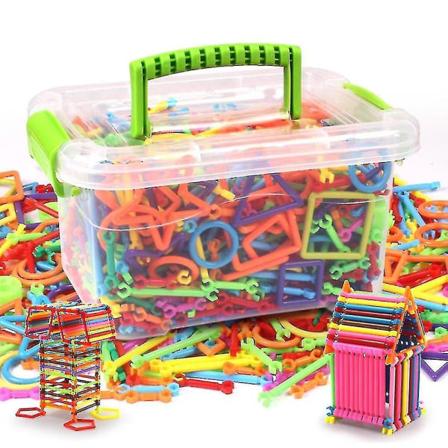 Byggklossar för barn med låda Flexibla blandade former Skulpturpinnar DIY pedagogiska leksaker 1000 Pcs