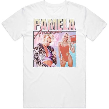 Pamela Anderson Hyllnings T-shirt Retro 80-tal 90-tal Present Vintage Festival Vit Storlek S-3XL TT2638
