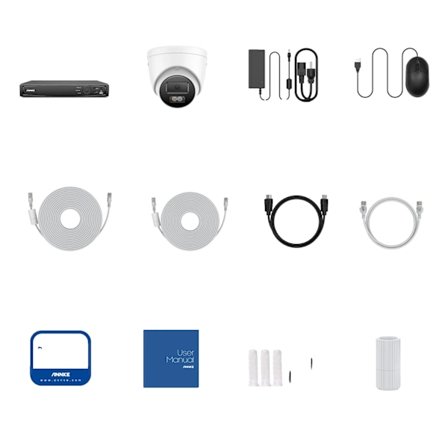 Övervakningssystem för video, 3K Ultra HD-upplösning, inbyggd mikrofon, 4 st kamera, 2T